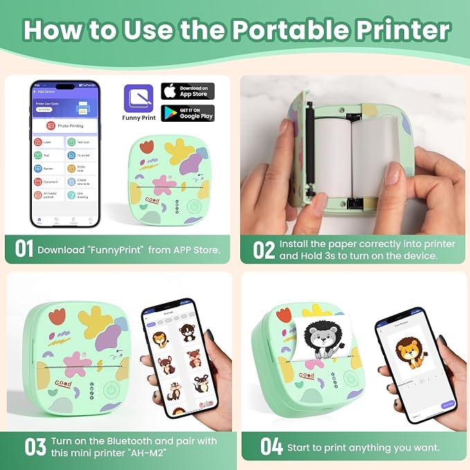 Mini Sticker Printer AHM2, Mini Thermal Printer