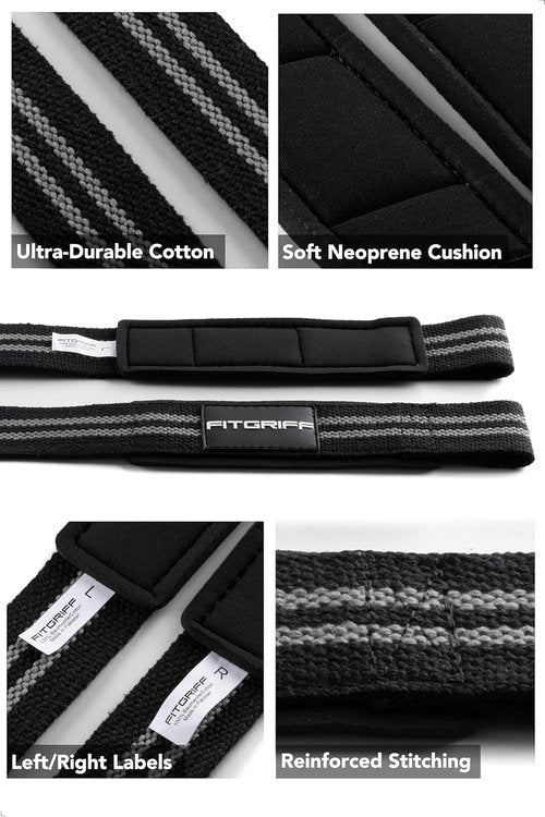 Fitgriff® Lifting Wrist Straps - Premium Cotton & Padded Support for Weightlifting | Gym & Deadlift