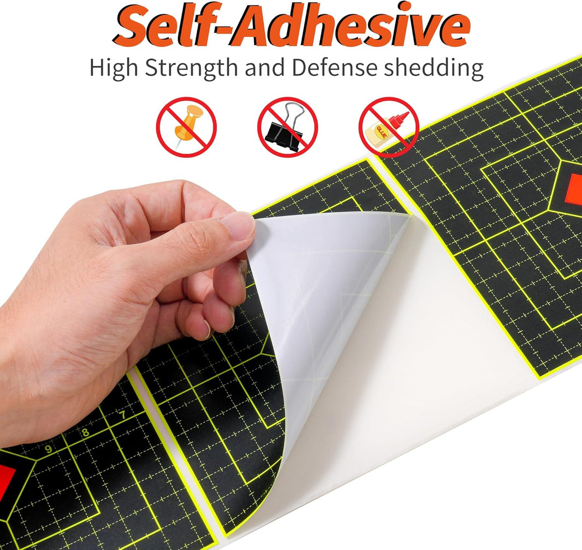 Skiennix Shooting Targets - 100 Pcs Self-Adhesive Splatter Stickers with Fluorescent Yellow Impact Feedback
