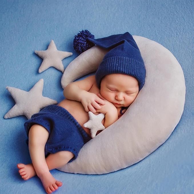 IGMaryBox Baby Moon Star Pillow Infant Posing Pillow Newborn Photography Prop