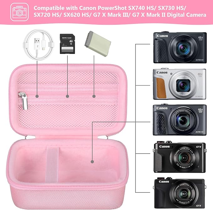 Hard Carrying Case for Canon PowerShot SX740 HS/ SX730 HS/ SX720 HS/ SX620 HS/