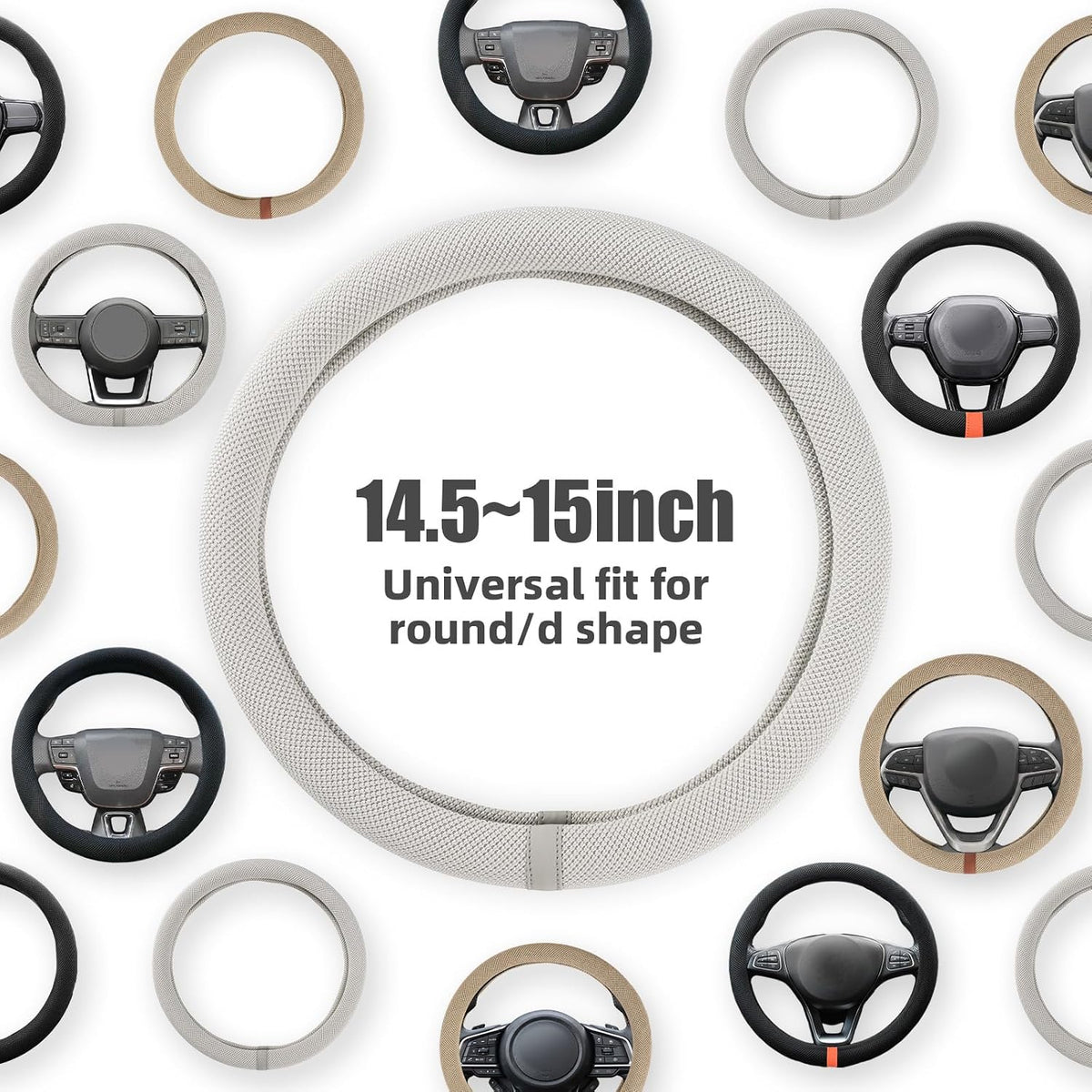 15 Inch Silicone Steering Wheel Cover for Women Thermoregulating All-Season