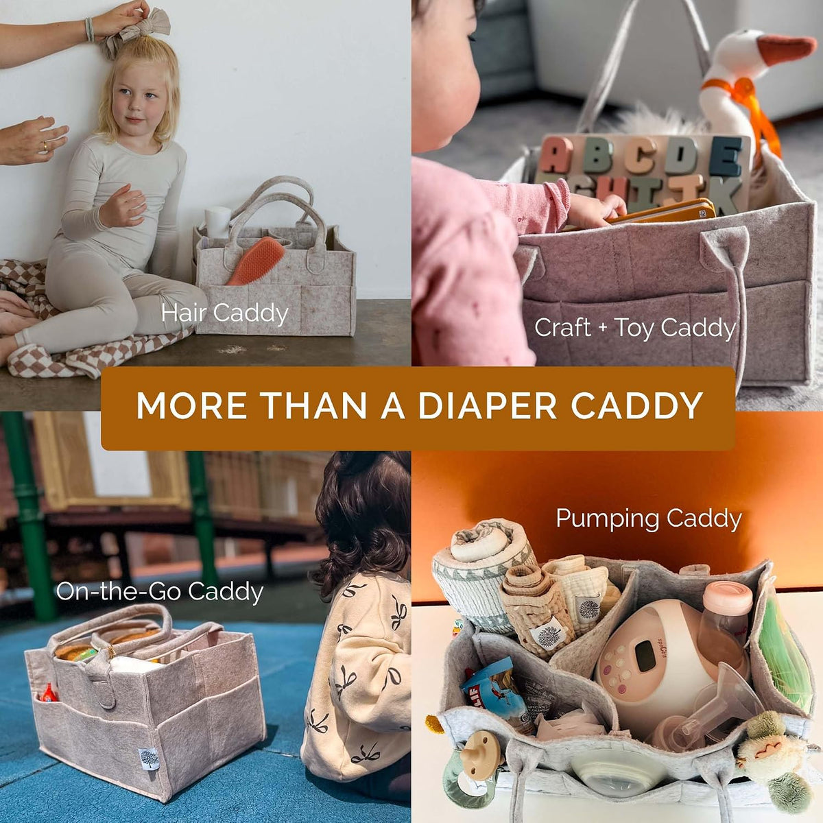 Parker Baby Diaper Caddy - Nursery Storage Bin and Car Organizer for Diapers and Baby Wipes - Sage Green, Regular