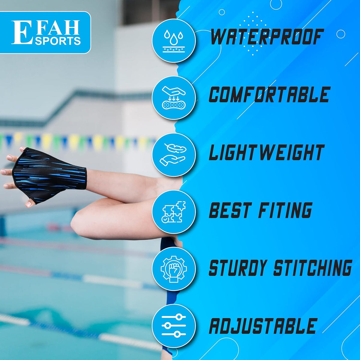 Skiennix Swimming Gloves - Neoprene Webbed Fitness Gloves for Aquatic Training | Men, Women, Children