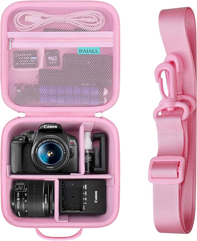 RAIALL Camera Case for Canon EOS Rebel T7/ R50/ R50V/ R100/ R5/ R6 Mark II/ R7/