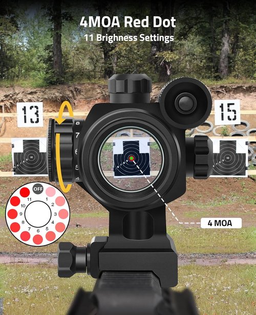 CVLIFE 1x30mm Red Dot Sight Scope - Green Laser Reflex Sight for 20mm Cantilever Mount