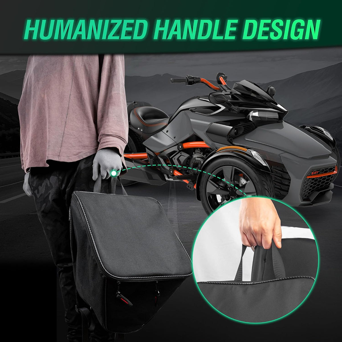 Removable Front Trunk/Frunk Luggage Bags Organizer for Can-Am Spyder F3/F3-S/F3-T/F3-L Accessories, Front Cargo Bag Liner Cooler Bag with Handle and Shoulder Straps