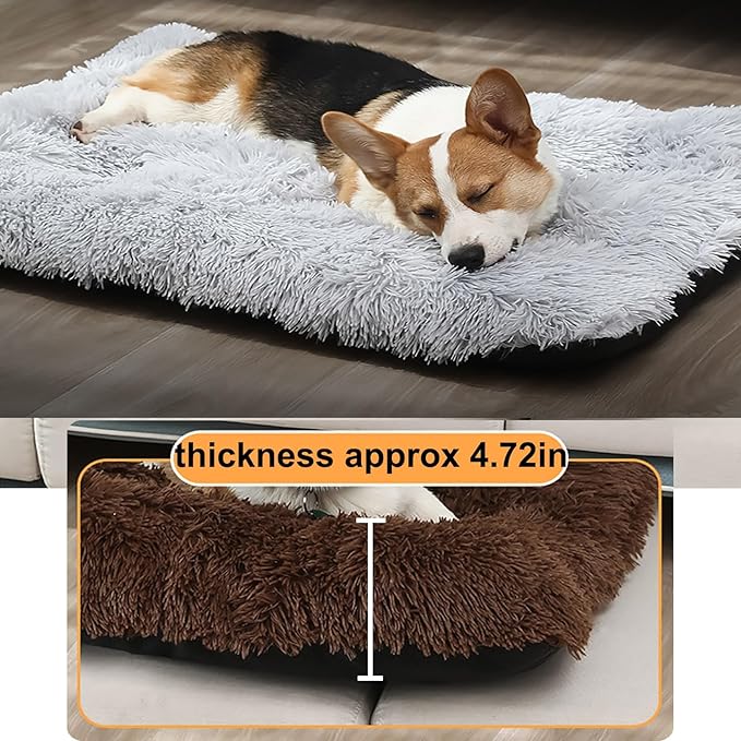 Dog Crate Mat, Dog Bed for Large Dogs, Comfy Fluffy Kennel Pad Anti-Slip for Dog beds & Furniture, Quilted Dog Bed for Pets for Medium/Small Dogs Cats (Color : Gray 2, Size : 30x21)