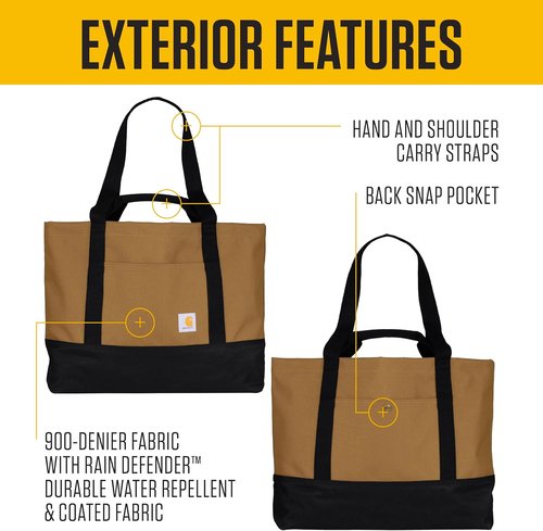 Carhartt Classic Tote Bag - Durable Water-Repellent Design with Hand and Shoulder Straps