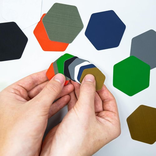 GEAR AID Tenacious Tape Hex – Repair Patches for Down Jackets & Tents | 4-Pack (2.5” & 1.5”, Clear/Black)