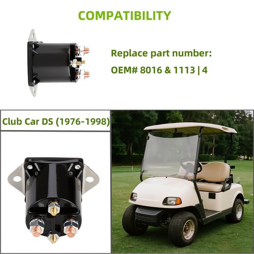 GENOUR 36V Golf Cart Solenoid for Club Car DS (1976-1998) - Fits OEM# 8016 & 1113 | 4 Terminal Replacement, Sealed Housing & Easy Install