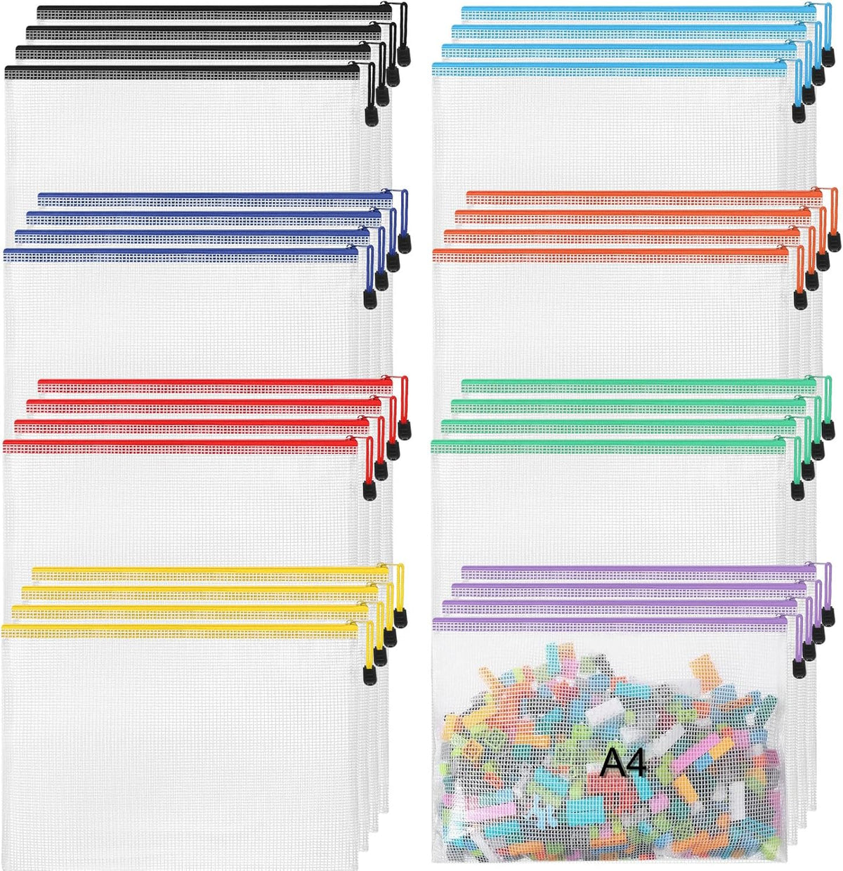Jetec 32 Mesh Zipper Bags Bikini, Sweet Color, 13 x 9.5 Inch, 32 Pcs