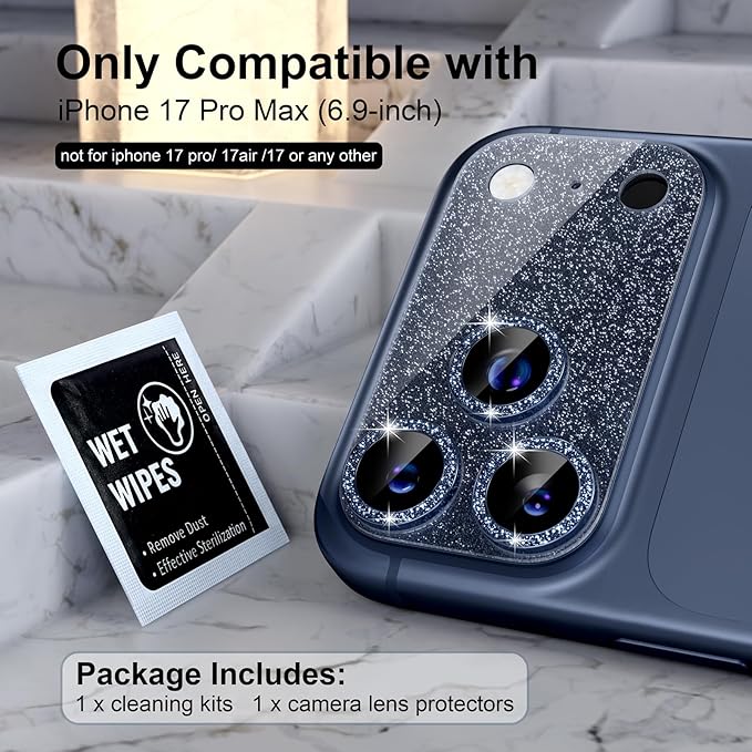 Choiche Compatible for iPhone 17 Pro Max Camera Lens Protector, Bling Camera