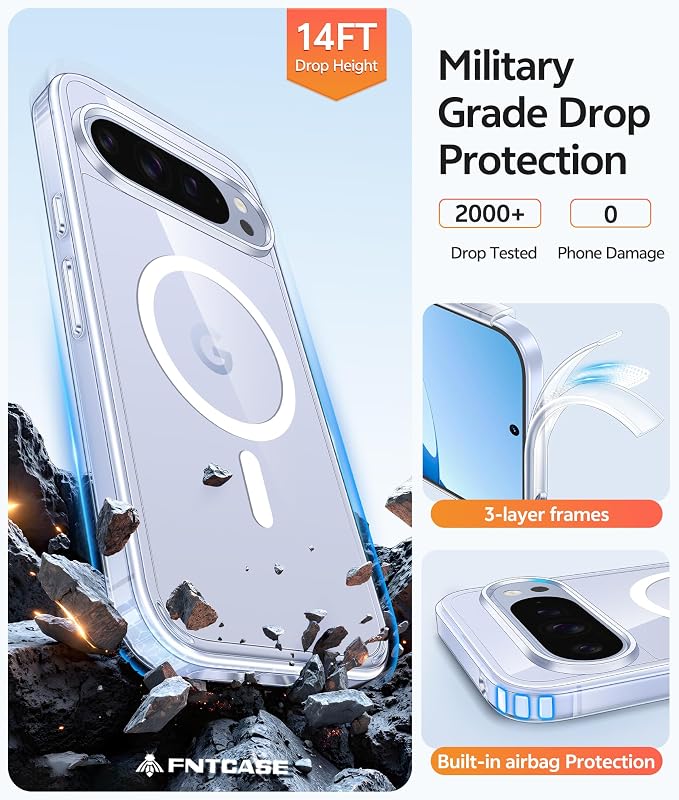 FNTCASE for Google Pixel 10 Pro Case: for Pixel 10 Case Anti Yellowing