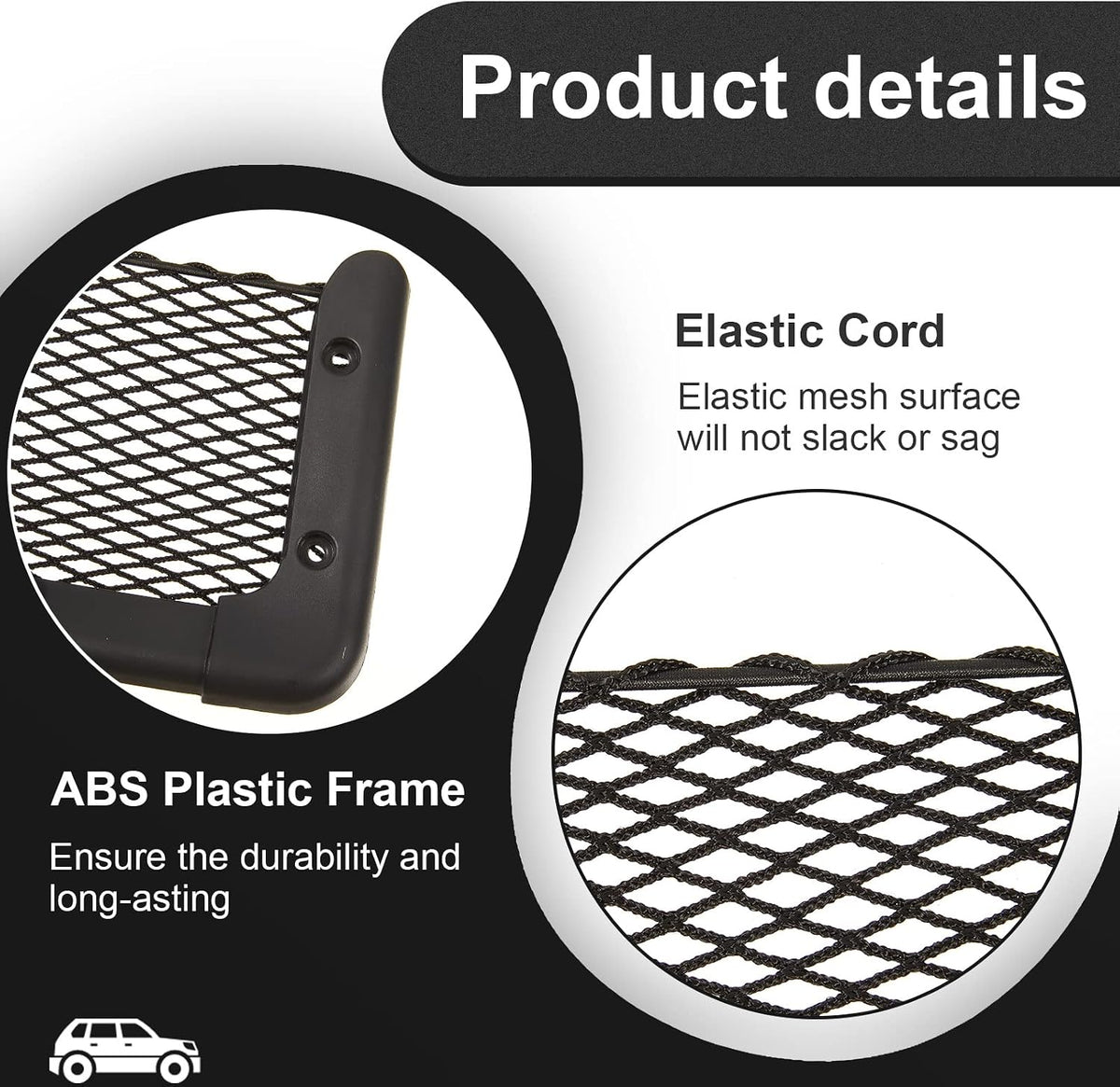 Frienda 2 Pcs Car Boat Storage Net Bag Mesh Pocket Holder,13.8 X 5 Inch
