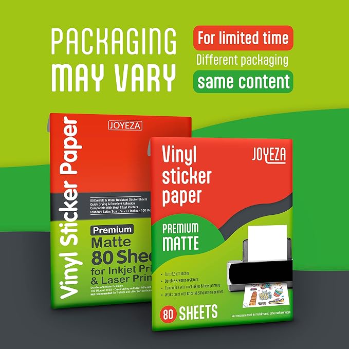 JOYEZA Premium Printable Vinyl Sticker Paper