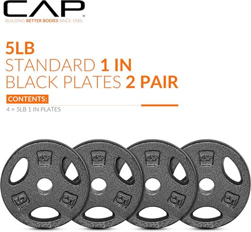 CAP Barbell Standard 1-Inch Grip Weight Plates - Durable Design for Optimal Performance