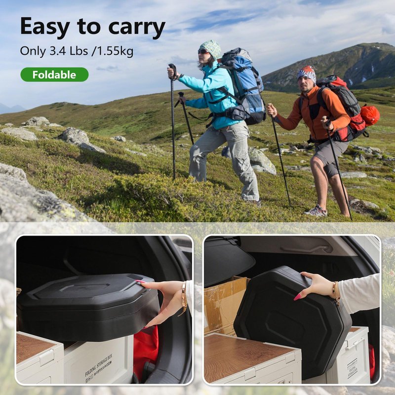 RWORCP Portable Camping Toilet, Portable Travel Folding Toilet with Lid for Adults and Kids, Portable Potty for Camping, Hiking, Car Travel,Truck, RV, Boating, Road Trips, Beach (Grey)