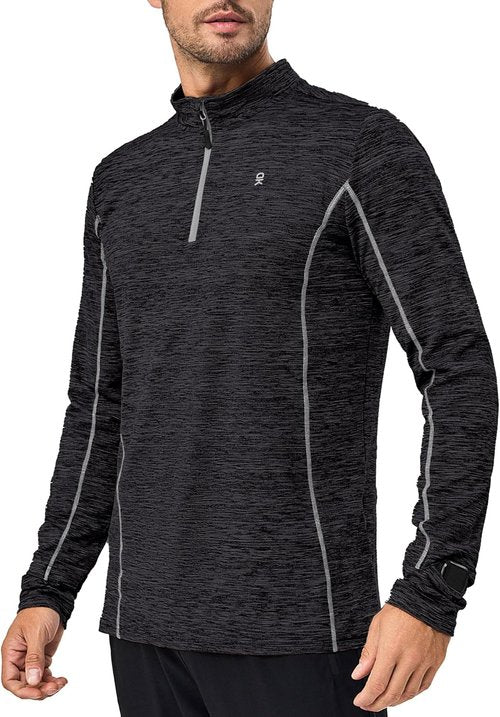 Little Donkey Andy Men's Dry Fit Quarter Zip Pullover - Lightweight Moisture-Wicking Golf & Running Shirt