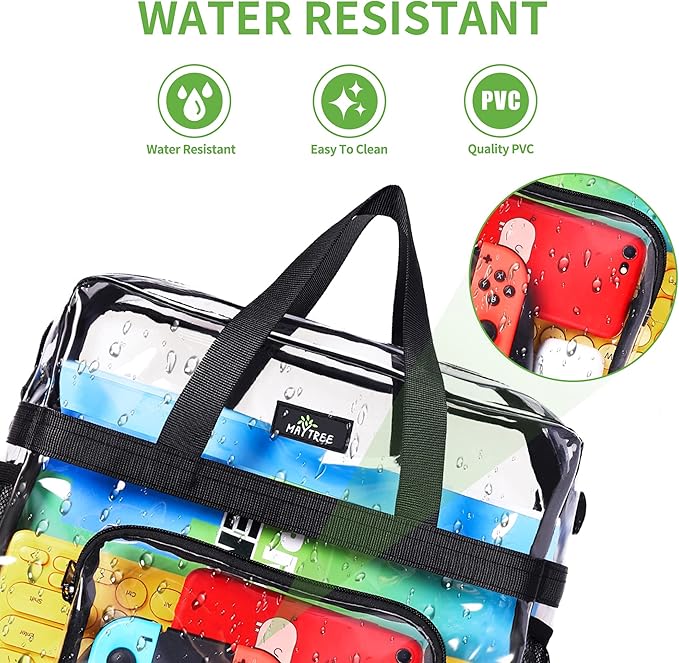 MAY TREE Clear Bag for Stadium Events, 12×5.5×12 Clear Tote Lunch Bag
