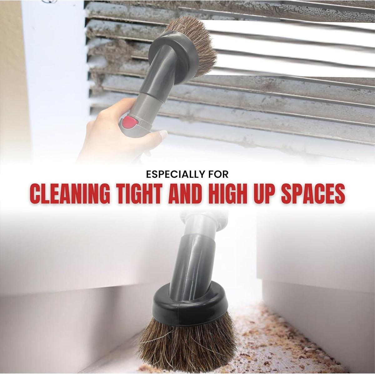 For Dyson Horsehair Vacuum Brush & Extension Hose - Compatible with Dyson V7 V8 V10 V11 V15 Gen5 - Soft Bristle Dusting Brush for Blinds, Furniture, & Delicate Surfaces