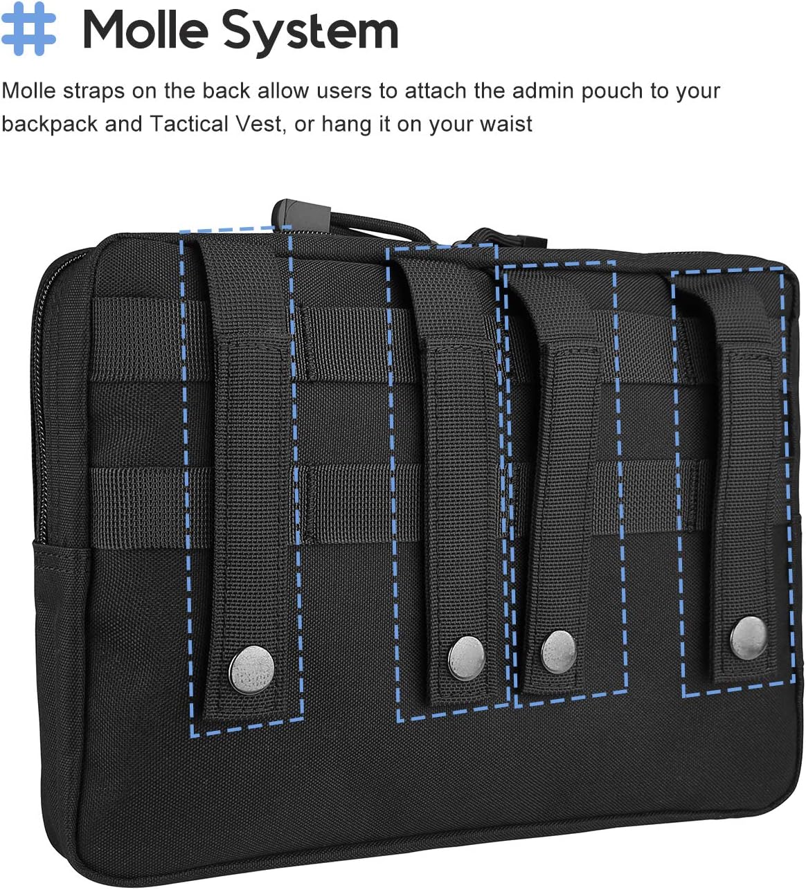 ProCase Tactical Molle Pouch - Multi-Purpose Utility Gear Bag for Outdoor Tools | Black