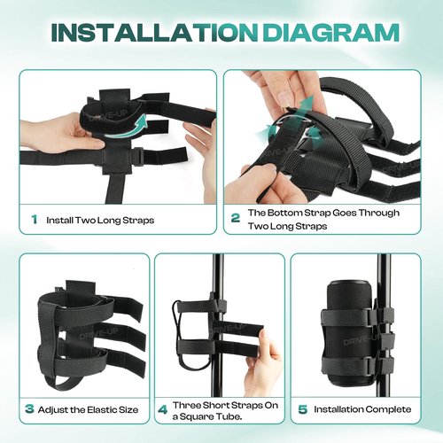 DRIVE UP Adjustable Speaker Mount for Golf Cart, Strap Holder for Bluetooth Wireless Speaker Fits for Yamaha, Club Car, EZGO Golf Carts and Electric Bike