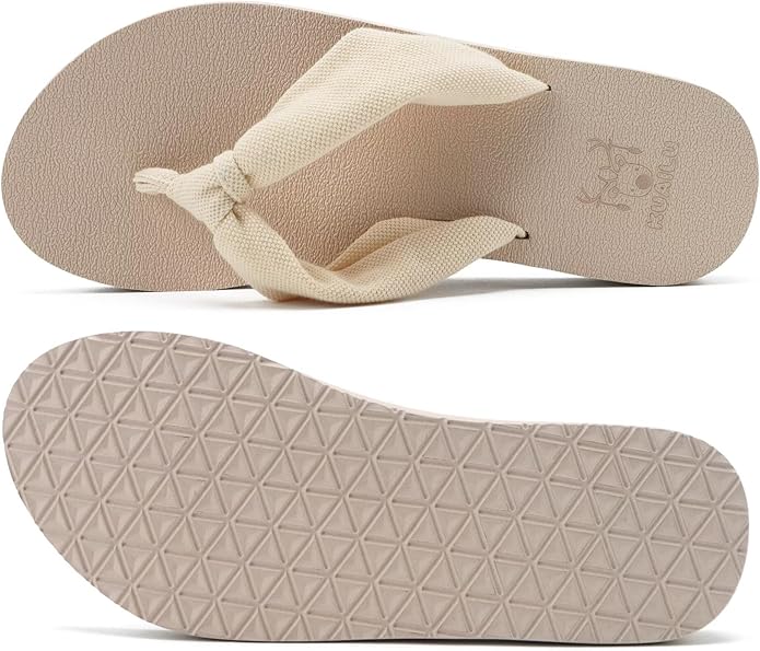 KuaiLu Flip Flops for Women with Arch Support Yoga Mat Comfortable Summer Beach Walking Thong Cushion Sandals Slip On Indoor Outdoor