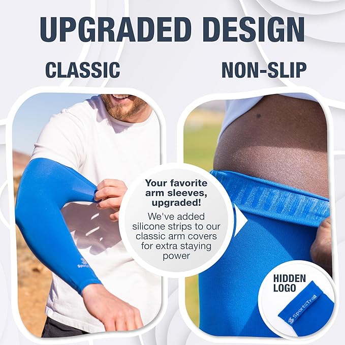 SportsTrail Cooling Arm Sleeves for Men & Women – Breathable, UV Sun Protection, Sports Arm Sleeves for Women, Men & Youth