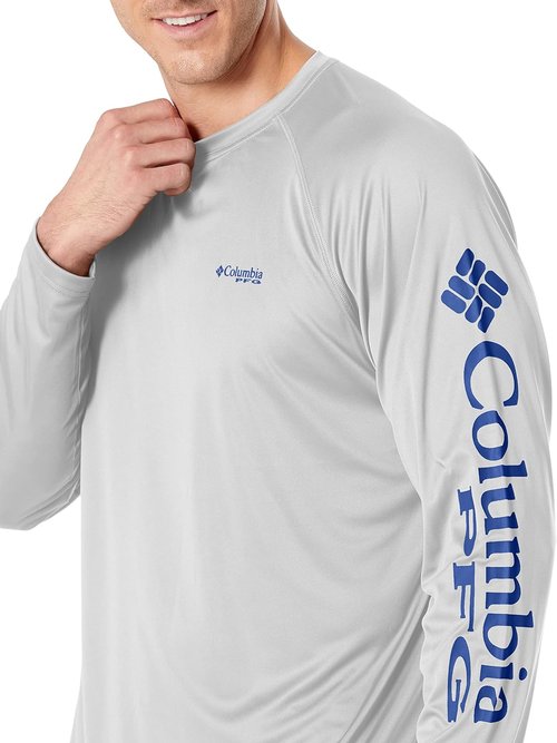 Columbia Men's PFG Terminal Tackle Long Sleeve Fishing Shirt - Quick-Dry, Lightweight, Blue