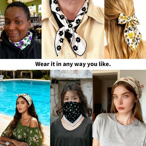 100% Cotton Bandana for Women by [Brand Name] - Soft Multi-Purpose Square Scarf | 21x21 Inches