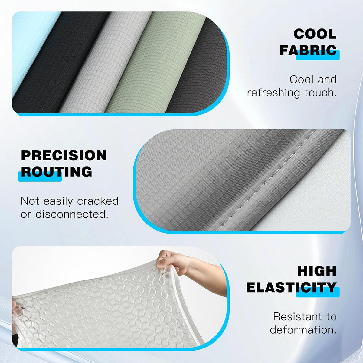 Thin Gel Car Seat Cushion, Non-Slip & Comfortable Automotive Front Seats Cushion Pad for Driver, Breathable Vehicle Interior Mat Cover Accessories (Green)