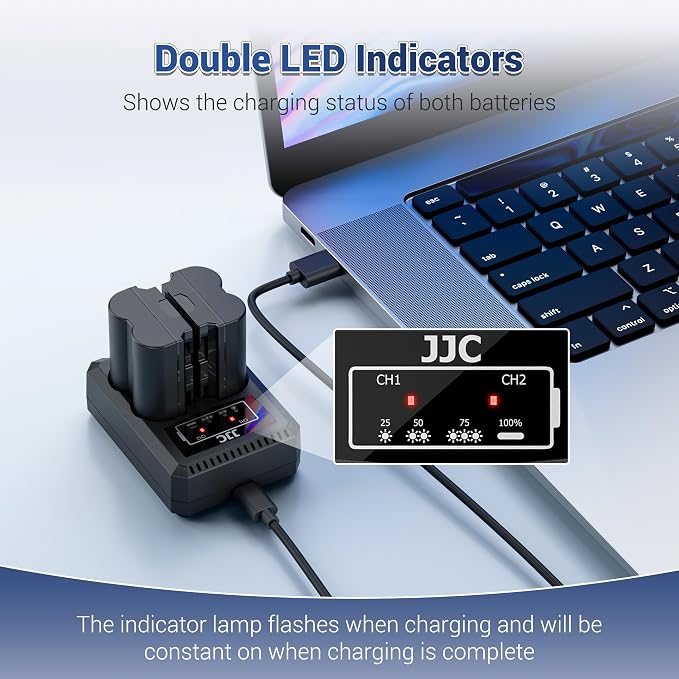 JJC LP-E6 Battery Charger USB Dual Slot