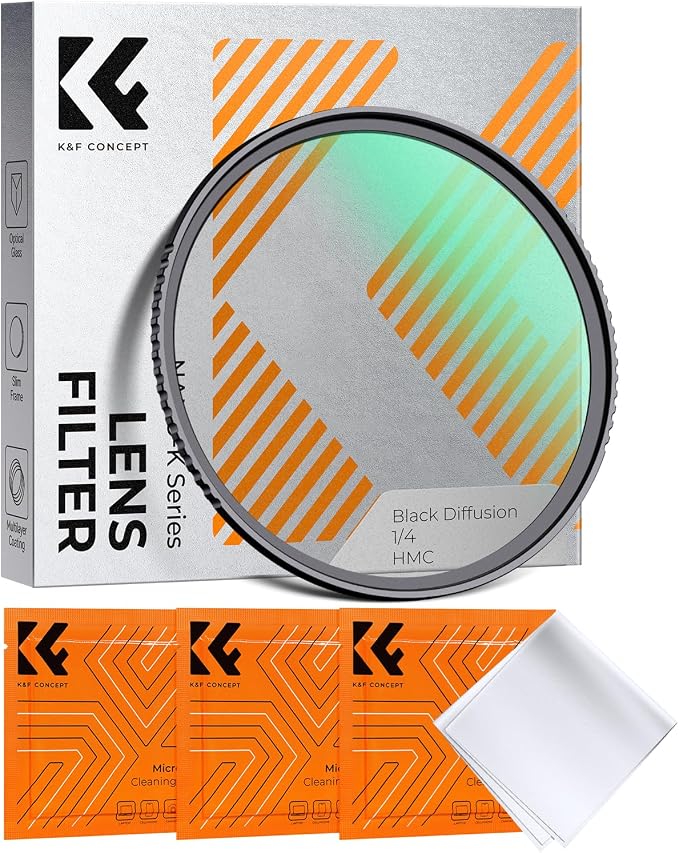K&F CONCEPT 67mm Black Diffusion 1/4 Filter Mist Cinematic Effect Filter