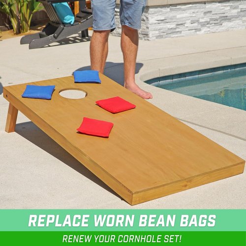 GoSports Official Regulation Cornhole Bean Bags Set of 8 - All Weather Durable Design | American Stars and Stripes or Red and Blue