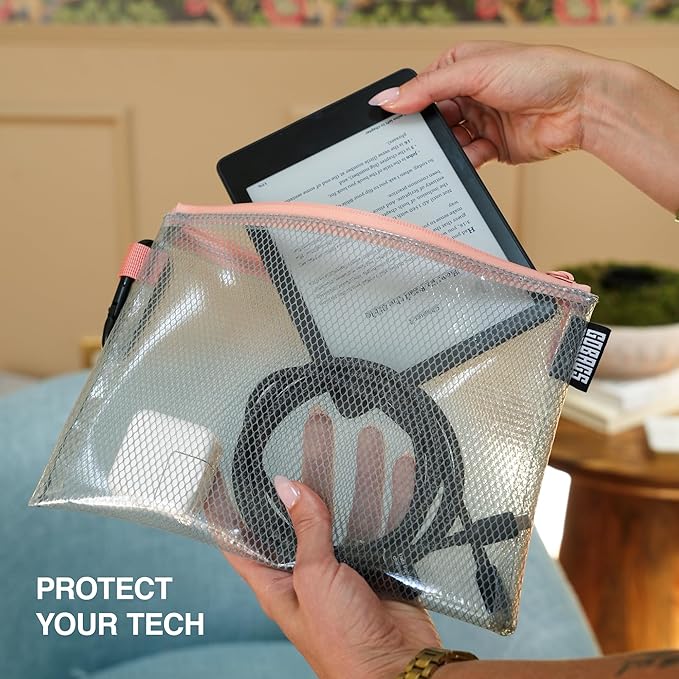 GOBAGS Air Production Multi‑Size Clear Zipper Pouch – Cable Organizer & Travel