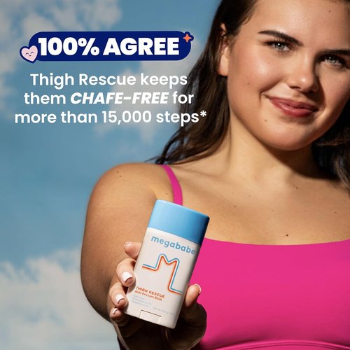 Megababe Thigh Rescue Anti-Chafe Stick - Prevent Skin Chafing & Irritation | Ideal for Thighs, Arms & Bra-Lines
