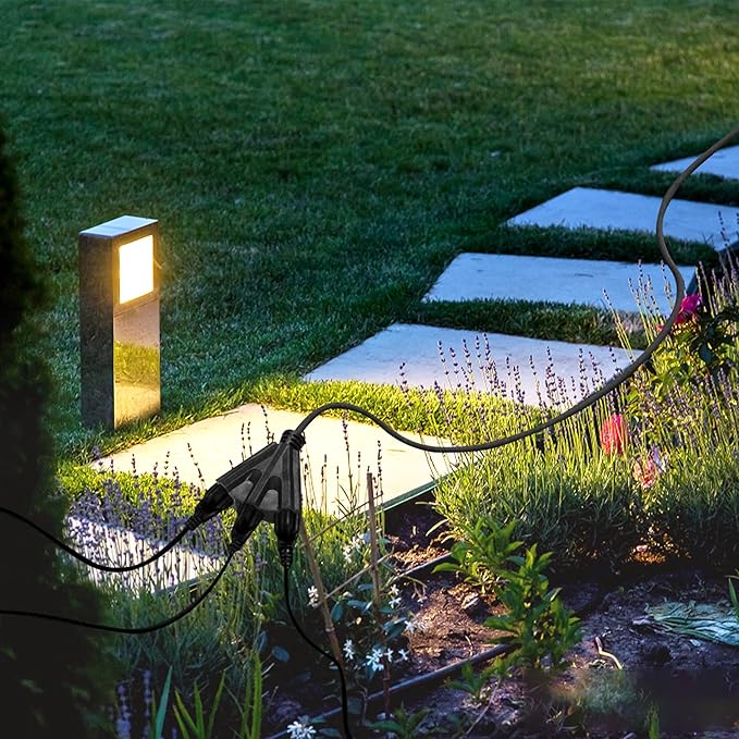 3-Outlets Indoor Outdoor Extension Cord Weatherproof, UL Certified, 16 Gauge 20FT Black 3 Prong Heavy Duty, 16/3 SJTW 13A Power Cord