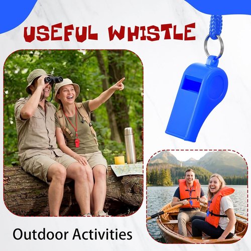 Honoson Emergency Whistle for Adults - Loud Plastic Survival Whistle with Lanyard for Hiking & Camping