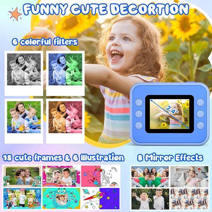 Kids Camera Instant Print, Christmas Birthday Gifts