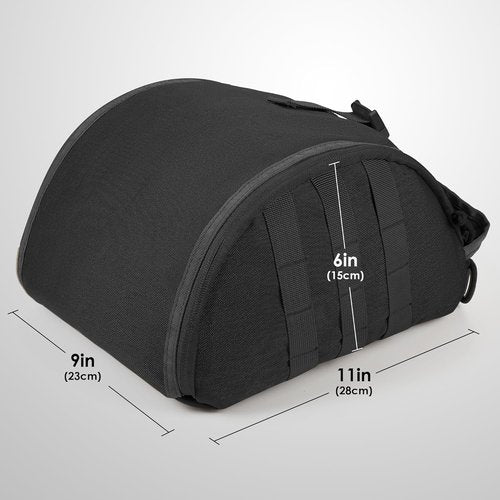 FRTKK Tactical Helmet Bag - Multi-Purpose Molle Pouch with USA Flag Patch & 2 Straps | Black