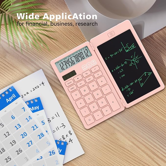 Desk Calculators with Erasable LCD Notepad ROATEE Basic Calculators Pink Cute