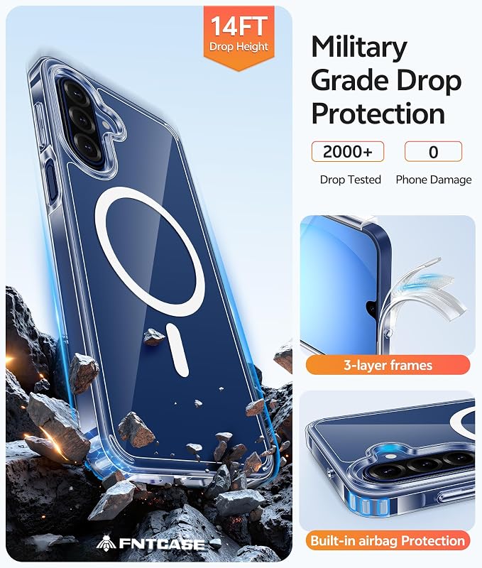 FNTCASE for Galaxy A17/A16 5G Phone Case: for Samsung A17 Cases Anti Yellowing