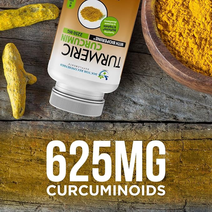 Turmeric Curcumin with Bioperine and Triphala - 2250mg/d - 540 Veggie Capsules with Black Pepper Extract -Turmeric Supplement