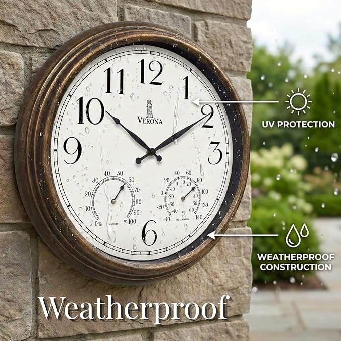 Outdoor Clocks for Patio Large Waterproof