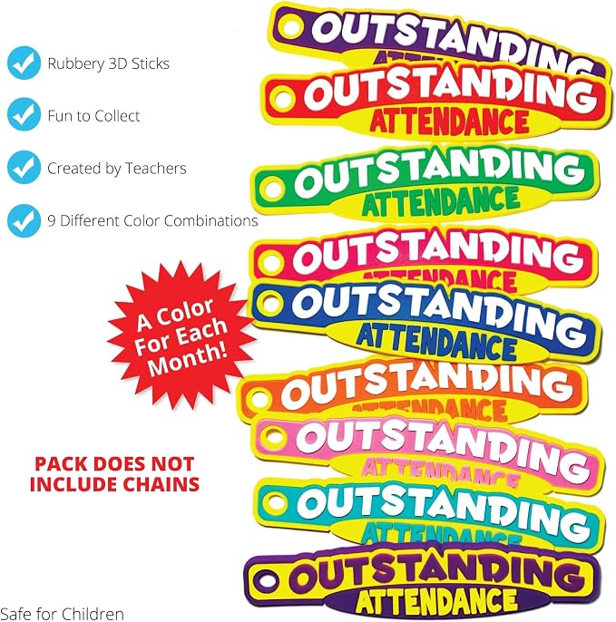 Brag Sticks Outstanding Attendance Value Pack: Wearable Incentives to Increase