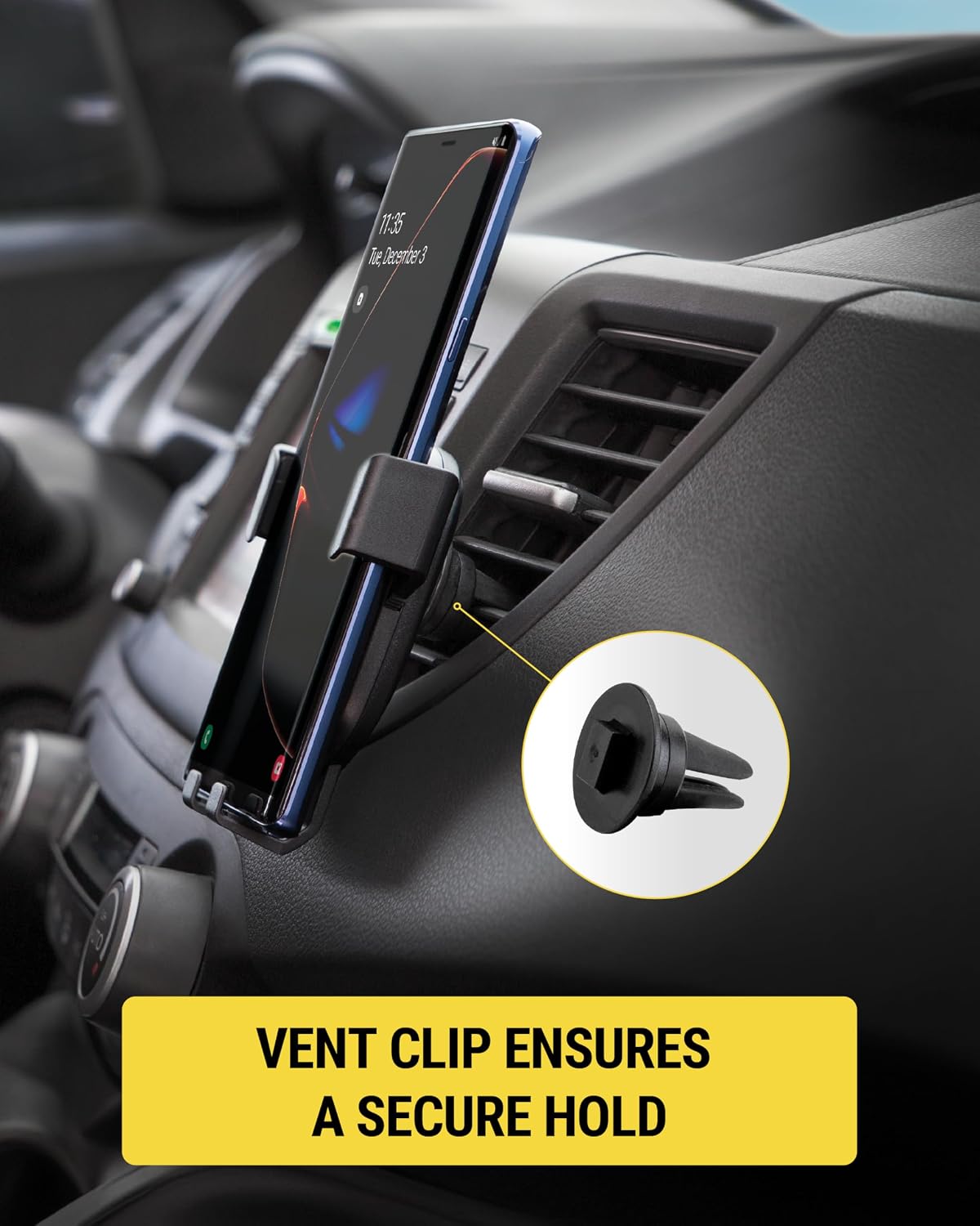 Scosche GHVWD 3-in-1 Universal Suction Cup Phone Mount for Car and Truck Dashboard/Windshield/Vent Mount, 360° Adjustable Phone Stand, Cell Phone Holder Compatible with iPhone and All Android Phones