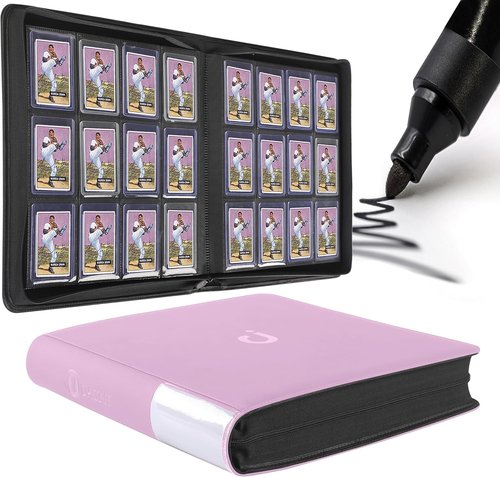 D DACCKIT Top Loader Binder - 12 Pocket Card Holder for 480 Cards | Light Purple, Fits 3" x 4" Sleeves