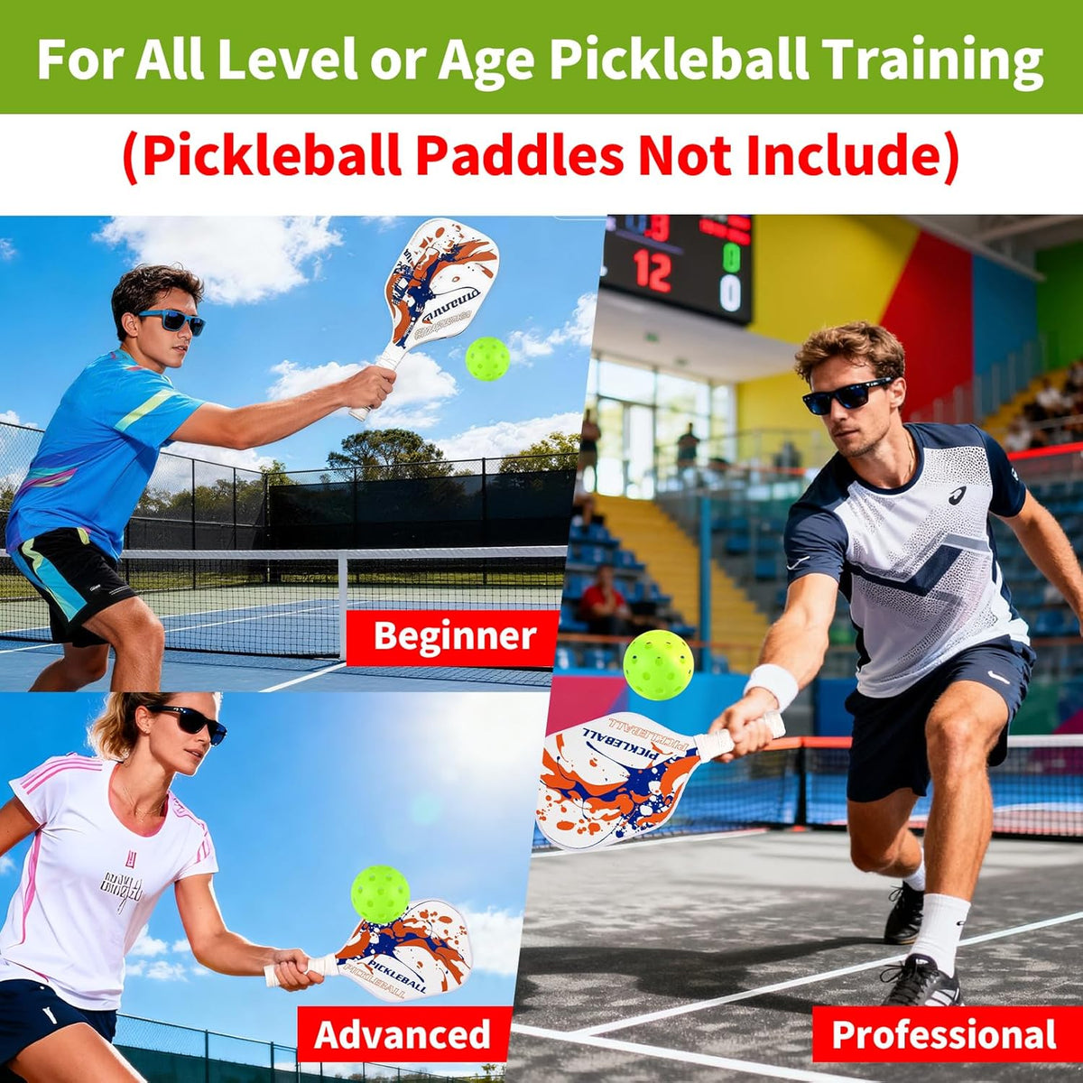 Pickleball Balls Set - 40 Hole Outdoor Balls with 8mm Precision Drilling | 100 Pcs Professional Quality