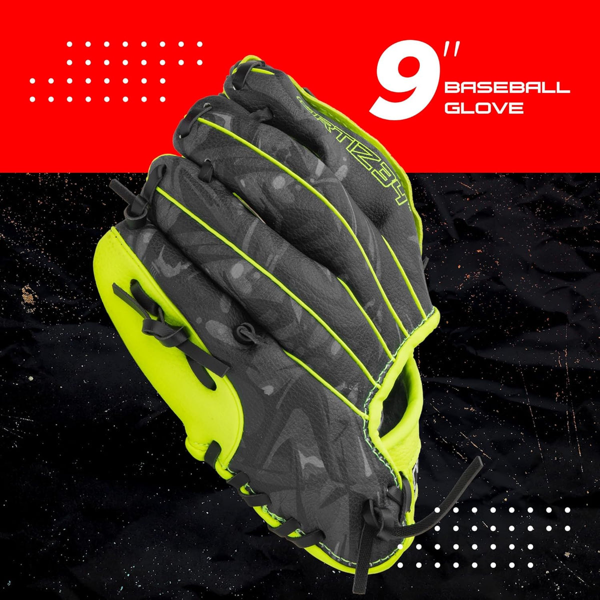 Ortiz34 Youth T-Ball Set - 25” Aluminum Bat with -10 Drop & 9” Lightweight Foam Core Glove | Vibrant Graffiti Print